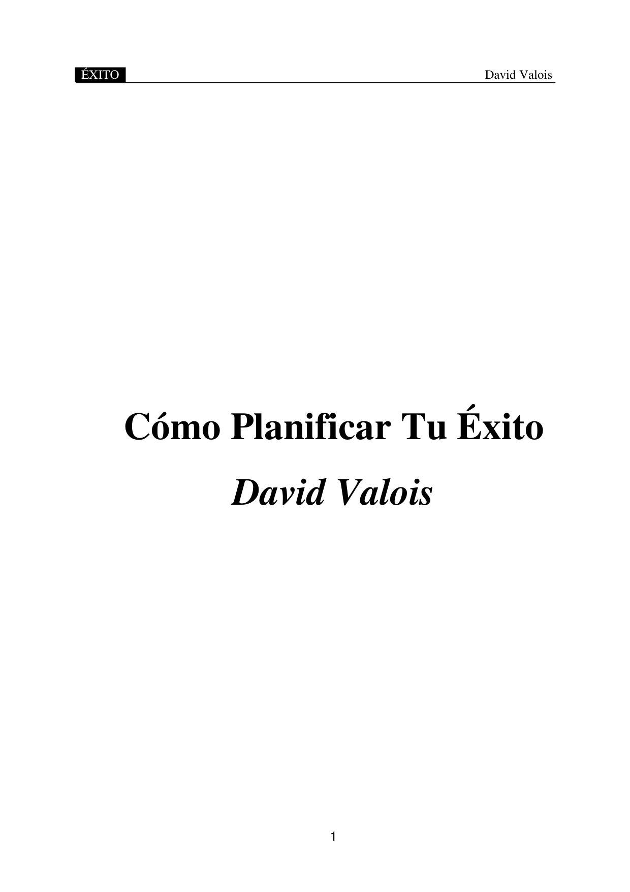 Portada del libro Como planificar tu exito