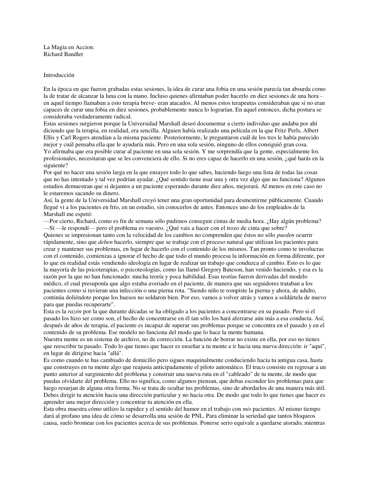 Portada del libro La Magia en Accion