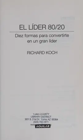 Portada del libro El Líder 80 20