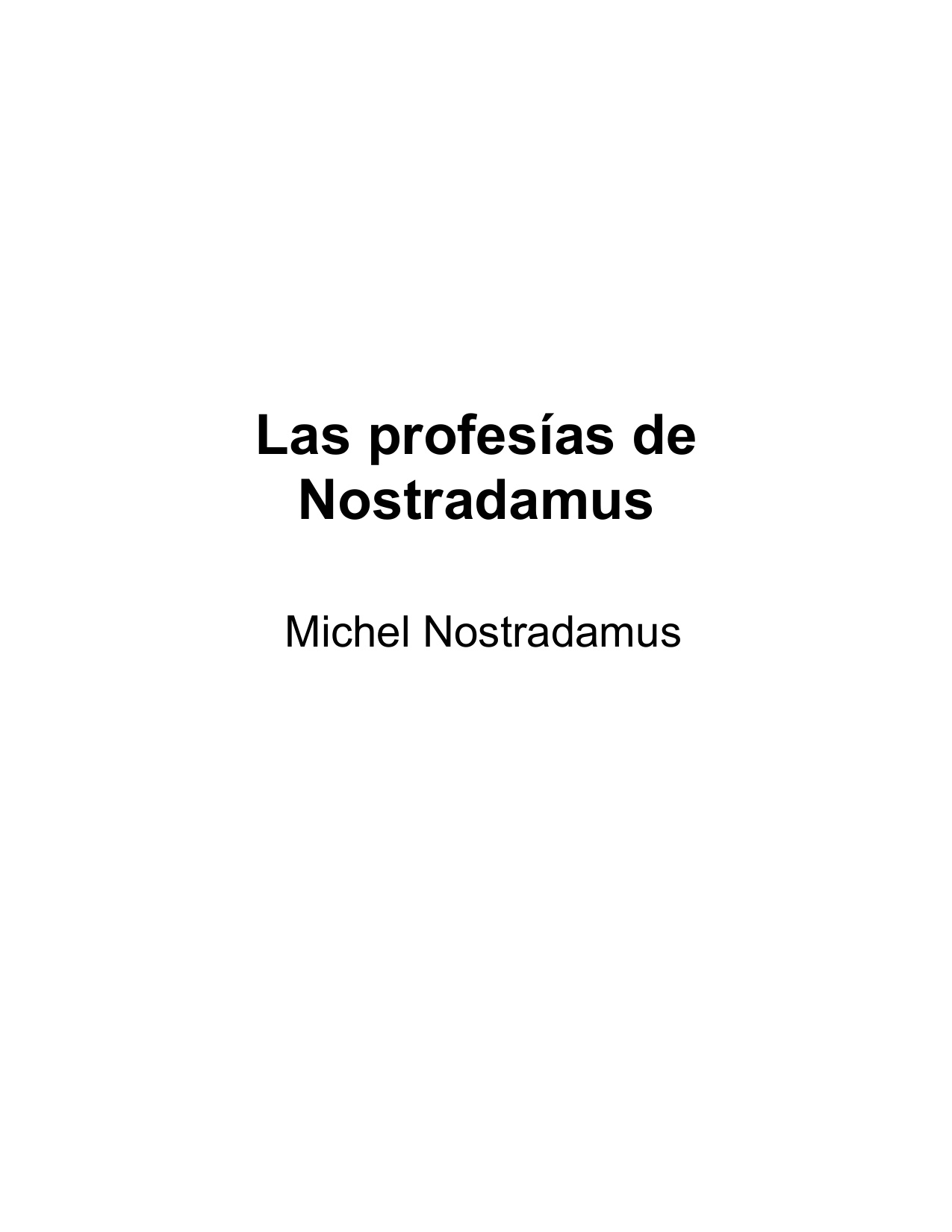 Portada del libro Profesías de Nostradamus