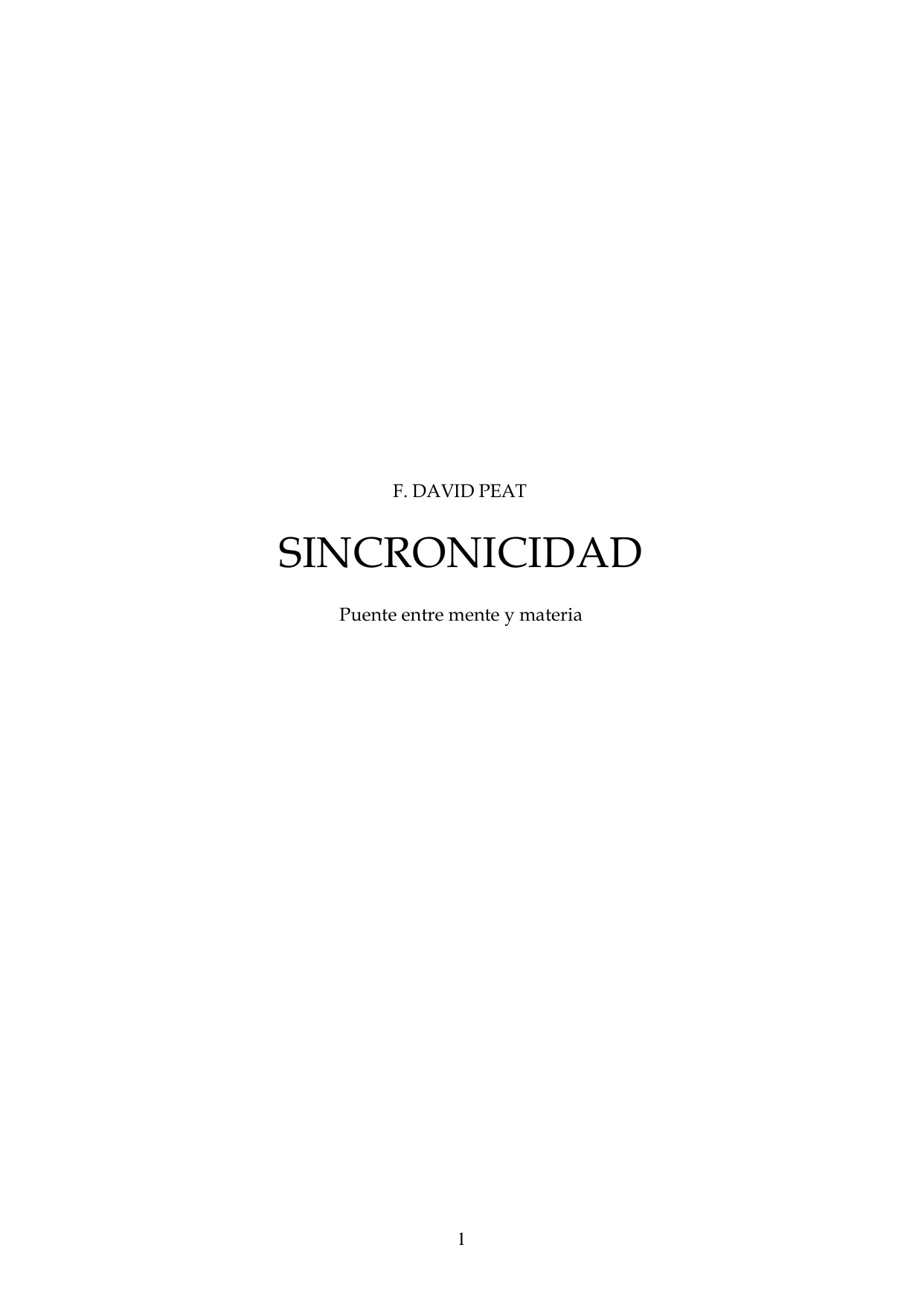 Portada del libro Sincronicidad