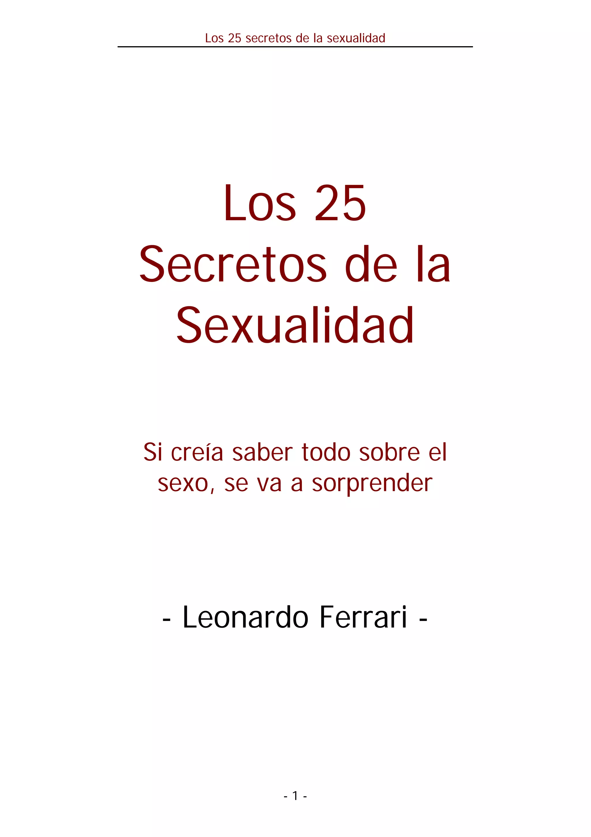 Portada del libro Los 25 secretos de la sexualidad