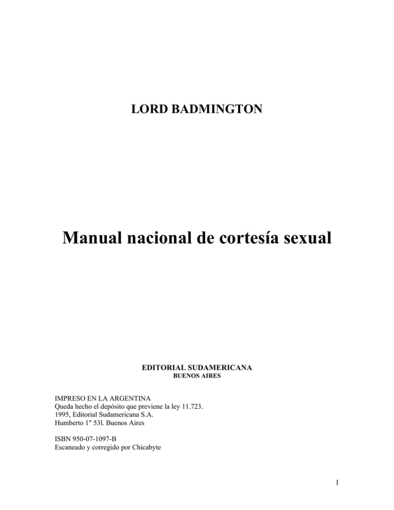 Portada del libro Manual Nacional de Cortesia Sexual