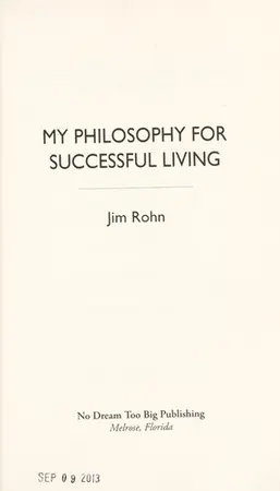 Portada del libro My Philosophy for Successful Living