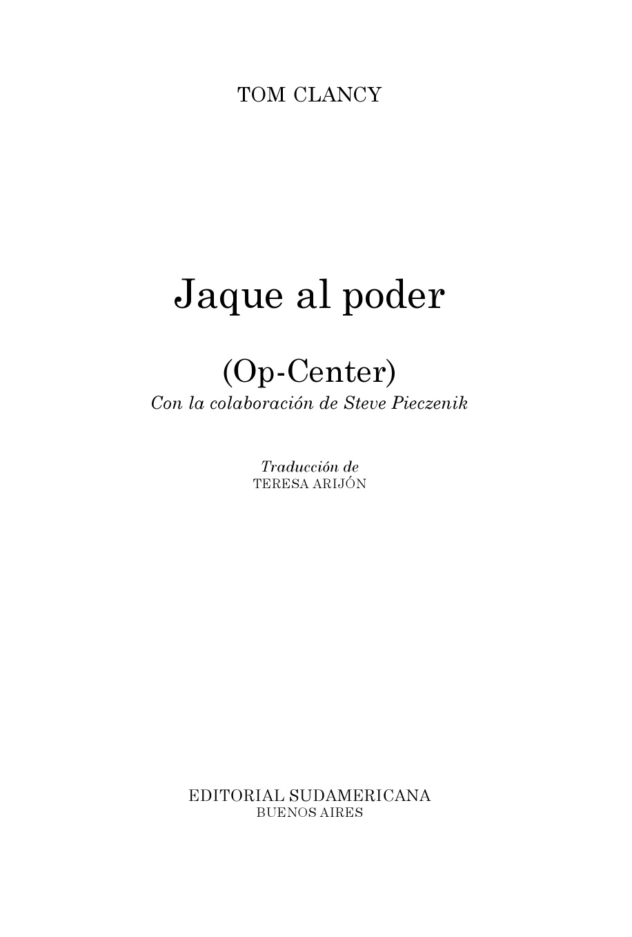 Portada del libro Jaque al Poder