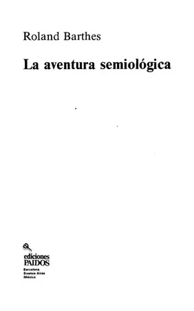 Portada del libro La Aventura Semiológica