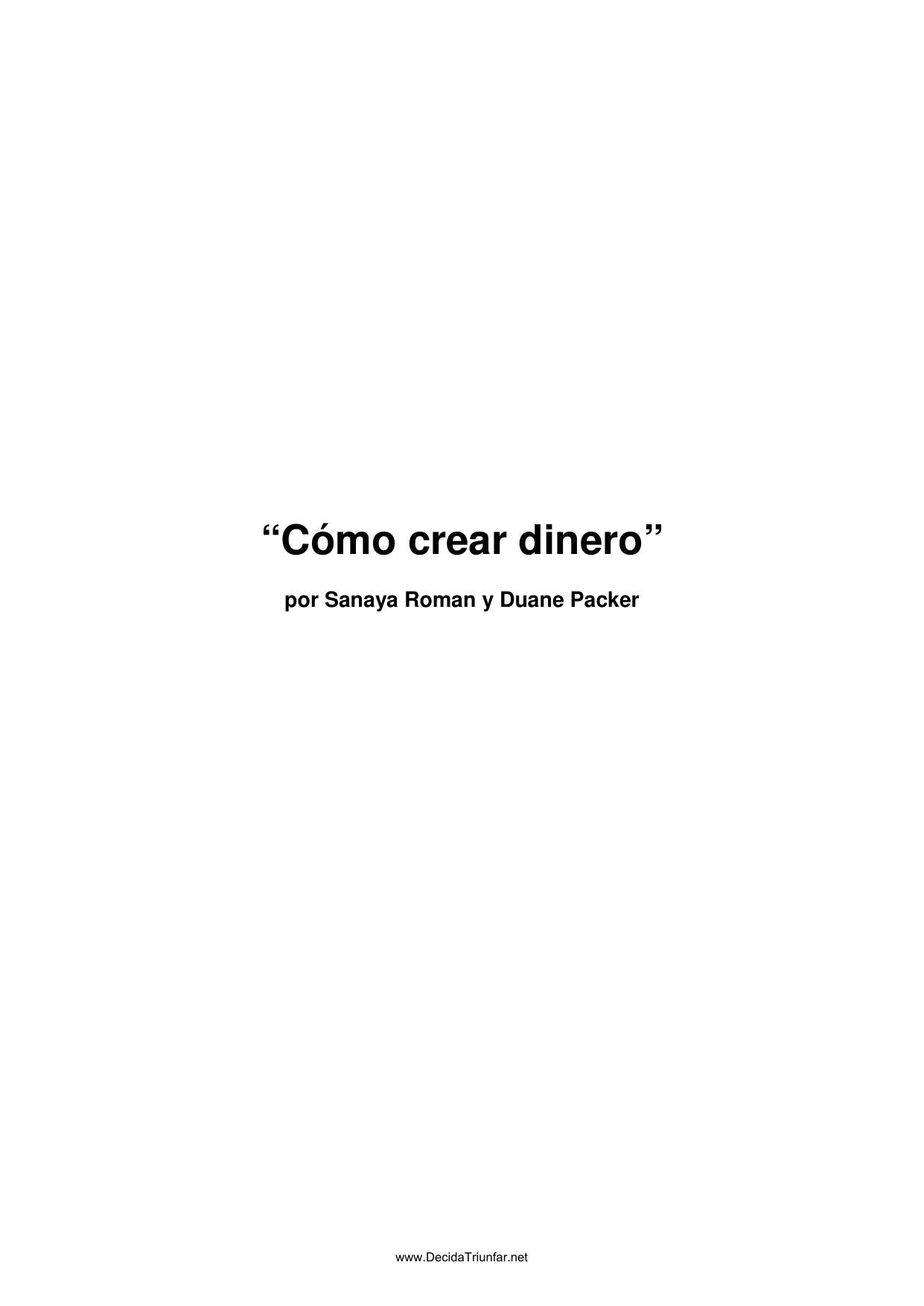 Portada del libro Como Crear Dinero